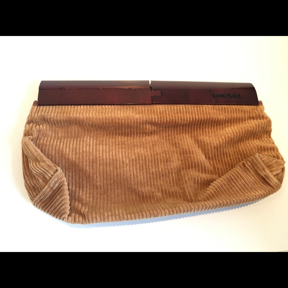Diesel clutch handbag - light brown corduroy